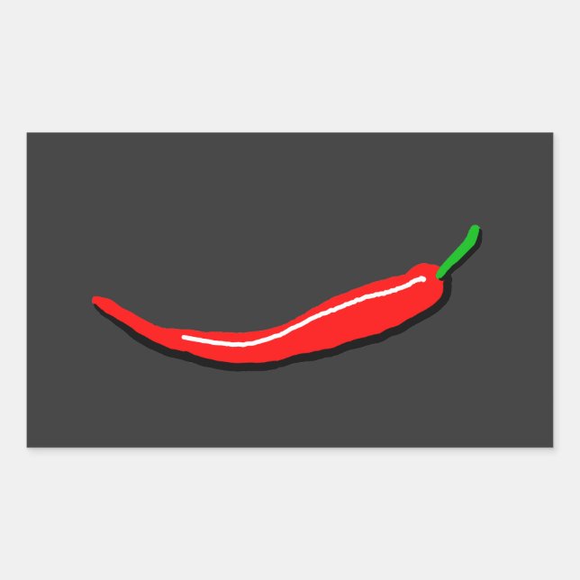 Red Chilli Rectangular Sticker (Front)