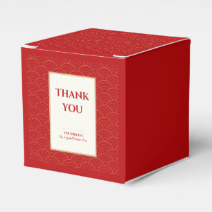 RED CHINESE CHINOISERIE WEDDING FAVOR FAVOUR BOX