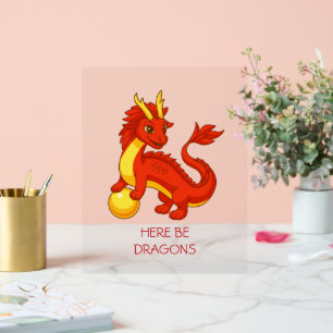 Red Chinese Dragon Acrylic Sign