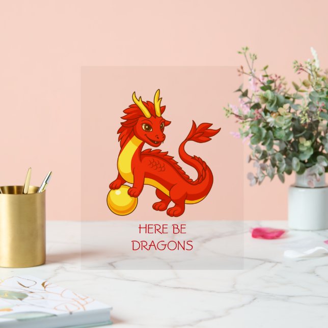 Red Chinese Dragon Acrylic Sign (Wedding)