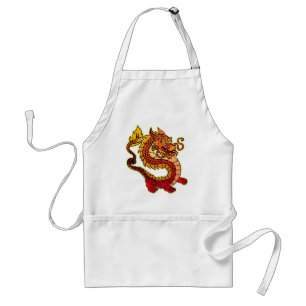 Red Chinese Dragon BBQ Apron