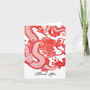 Red Chinese Dragon Note or Thank you card