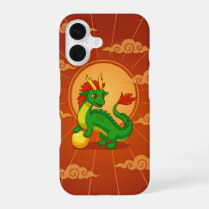 Red Chinese Dragon on Red iPhone 16 Case