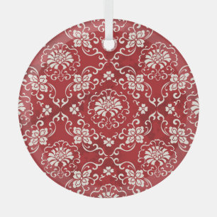 Red Chinese spiral flower background. Glass Tree Decoration