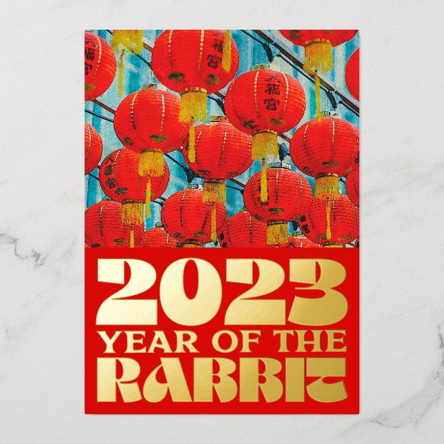 Red Chinese Water 2023 Rabbit New Year Gold (Front)
