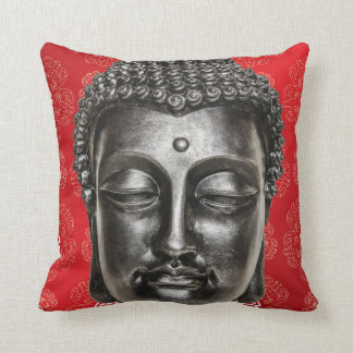 Red Chinese Zen Buddha Pillow