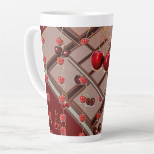 Red Chocolate Cherries Latte Mug