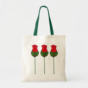 Red Chocolate Floral Roses Valentine's Day Flower Tote Bag