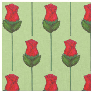 Red Chocolate Foil Roses Flowers Valentine's Day Fabric