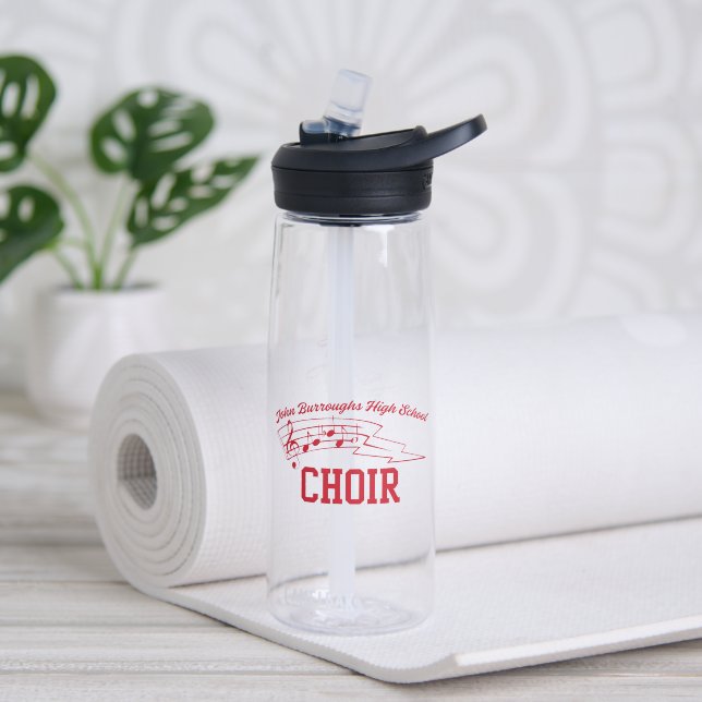 Red Choir Logo and Fancy Name w Phone Water Bottle (Yoga (Rotated))