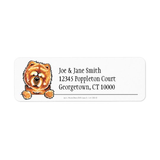Red Chow Chow Clean & Simple Return Address Label