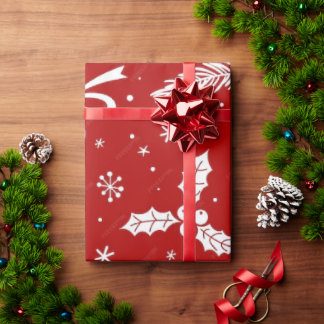 Red Christmas 30"x60' Wrapping Paper