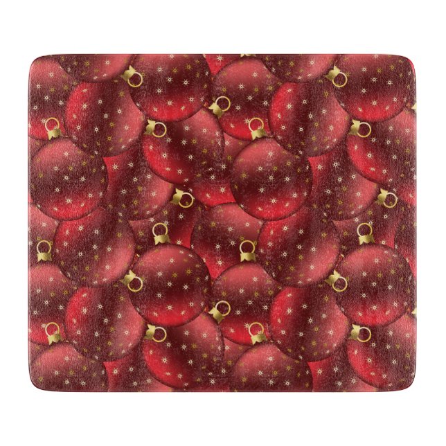 Red Christmas balls Cutting Board (Front)
