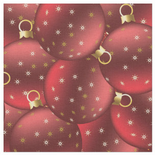 Red Christmas balls Fabric