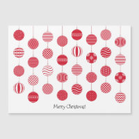 Red Christmas Balls Magnetic Card