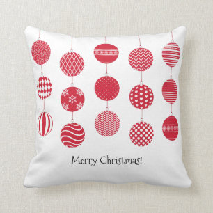 Red Christmas Balls Pillow
