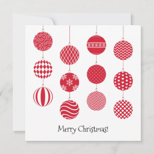 Red Christmas Balls Square Card
