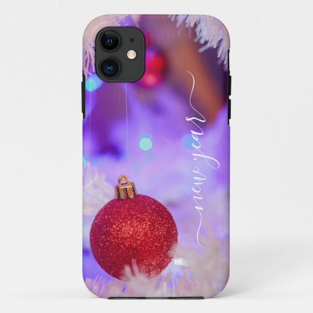 Red Christmas Bauble Iphone Case (Back)