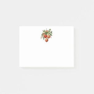Red Christmas Baubles with Holly Festive Post-it Notes