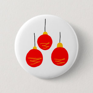 red christmas bells art coffee mug 6 cm round badge
