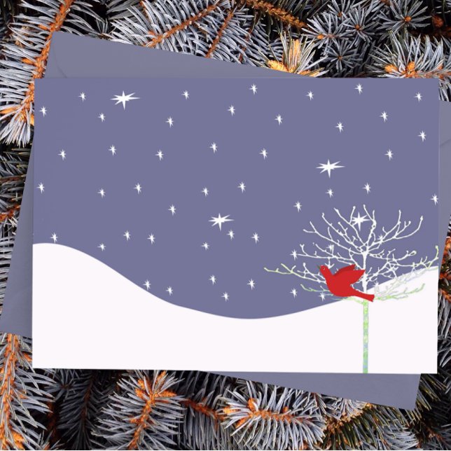 Red Christmas Bird Holiday Postcard (Creator Uploaded)