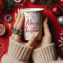 Red Christmas Border Snowflakes & Star Ornaments