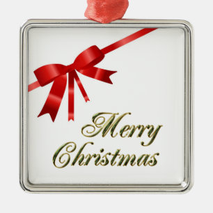 Red Christmas Bow Metal Tree Decoration