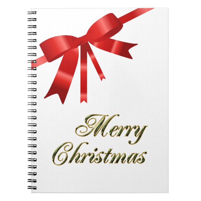 Red Christmas Bow Notebook (Front)