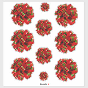 Red Christmas Bow Ribbons Plaid Ribbon Xmas Bows