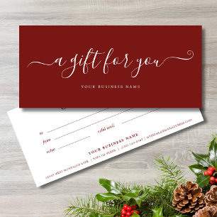Red Christmas Business Gift Certificate Simple