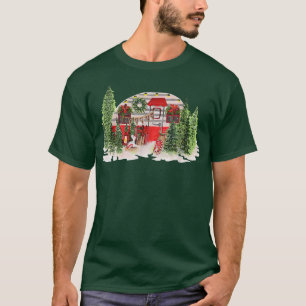 Red Christmas Camper Christmas Trees Camping Xmas T-Shirt