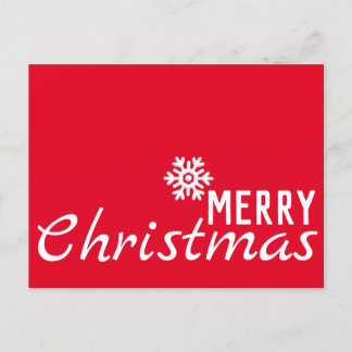 Red Christmas card White Snowflake 