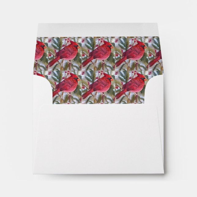 RED CHRISTMAS CARDINAL ENVELOPES (Back (Bottom))