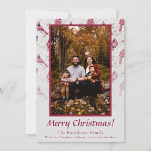 Red Christmas Cardinal Personalised Family Holiday Card
