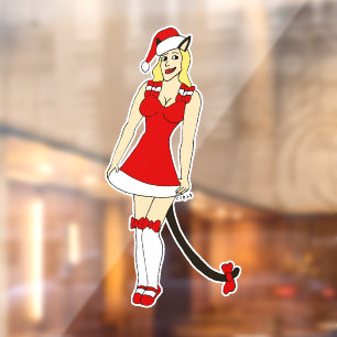 Red Christmas catgirl