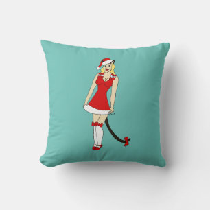 Red Christmas catgirl Cushion