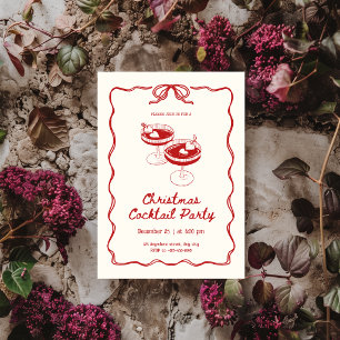 Red Christmas Cocktail Party Invitation