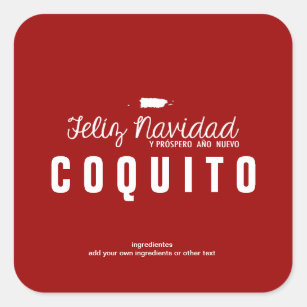 Red Christmas Coquito Square Sticker