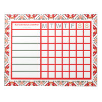 Red Christmas Countdown Weekly Checklist Tracker