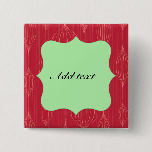 Red Christmas Cutout Frame Template, Customisable 15 Cm Square Badge
