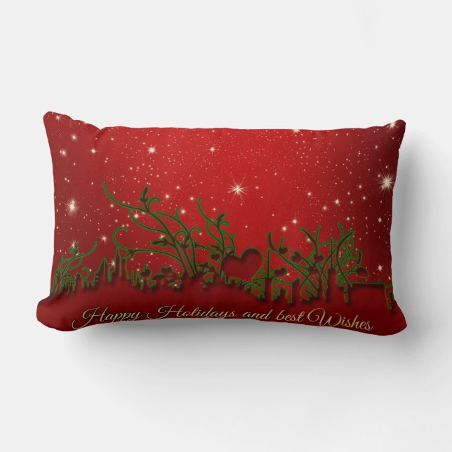 Red Christmas decor Lumbar Cushion (Front)