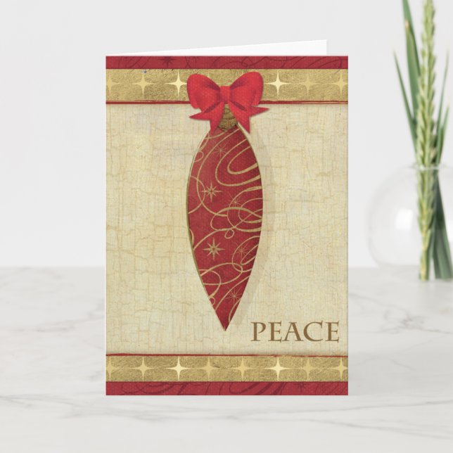 Red Christmas Decoration Love Holiday Card (Front)