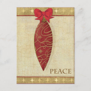 Red Christmas Decoration Love Holiday Postcard