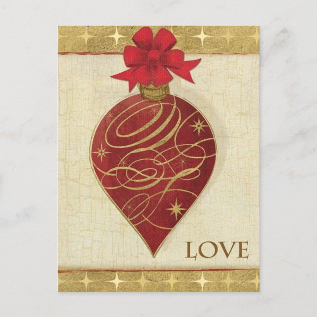 Red Christmas DŽcor Hope Holiday Postcard (Front)