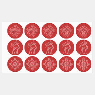 Red christmas embroidery snowflake art