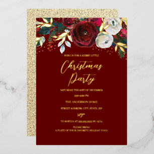 Red Christmas Festive Foliage Party