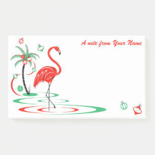 Red Christmas Flamingo Baubles Text large Post-it Notes