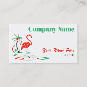 Red Christmas Flamingo business card