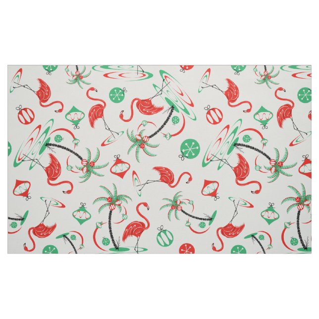 Red Christmas Flamingo Multi fabric large pattern (Fat Quarter)