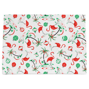 Red Christmas Flamingo Multi gift bag large